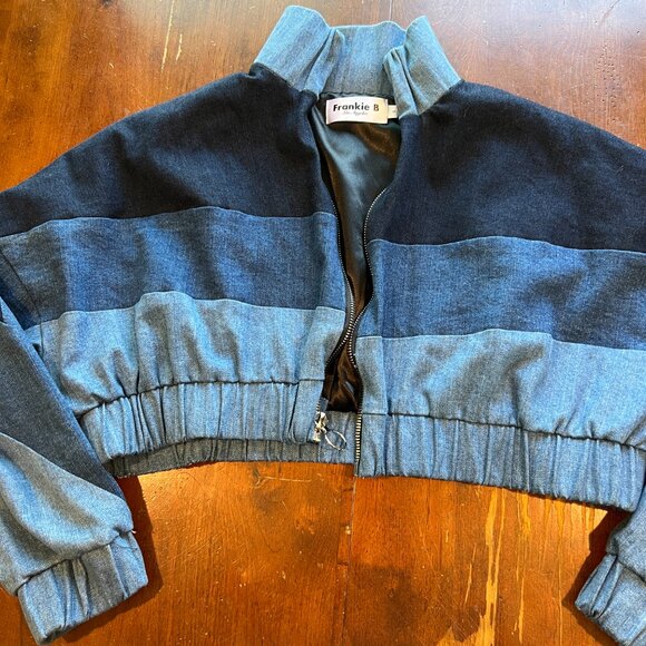 RARE Revolve x Chloe Denim Track Jacket and Shorts Size XS - Picture 4 of 16